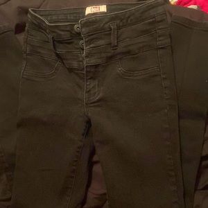 lei black skinny jeans size 5